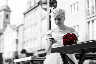 Hochzeitfoto in Düsseldorfer Altstadt