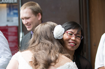 Hochzeitfoto in der Altsadt von Düsseldorf 