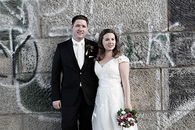 Hochzeitfoto in der Altsadt von Düsseldorf 