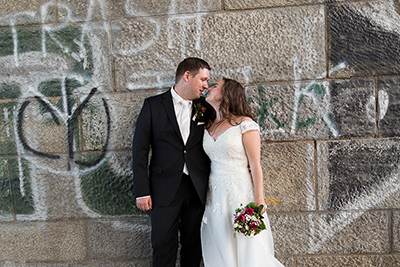 Hochzeitfoto in der Altsadt von Düsseldorf 