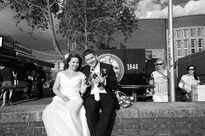 Hochzeitfoto in der Altsadt von Düsseldorf 