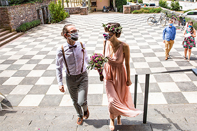 Hochzeitsfotos der standesamtlichen Trauung im Hochzeitsturm auf der Mathildenhöhe in Darmstadt