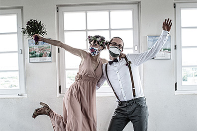 Hochzeitsfotos der standesamtlichen Trauung im Hochzeitsturm auf der Mathildenhöhe in Darmstadt