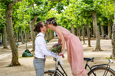 Hochzeitsfotos der standesamtlichen Trauung im Hochzeitsturm auf der Mathildenhöhe in Darmstadt