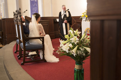 Hochzeitfoto der kirchlichen Trauung in der Neanderkirche und in der Olive in Erkrath-Hochdahl