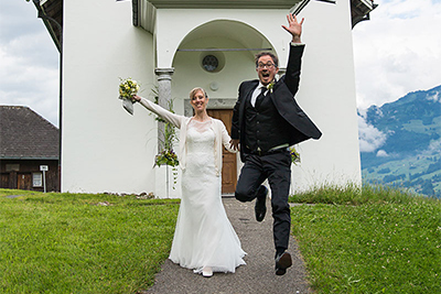 Hochzeitsfotos von Claudia und Oliver in Sarnen in der Schweiz 