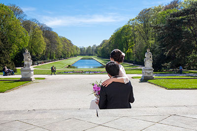 Hochzeitsfotos im Benrather Schloß in Düsseldorf 