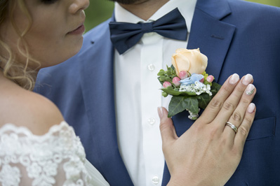 Hochzeitfoto der standesamtlichen Trauung in der Goldberger Mühle in Mettmann