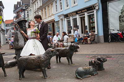 Hochzeitsfotografie des Brautpaares Julia und Christoph in Mettmann und Düsseldorf