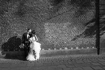 Hochzeitsfotografie des Brautpaares Juliet und Gernot in der Wasserbug zu Köln