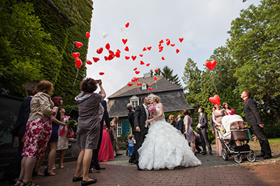 Hochzeitfoto in der Goldberger Mühle in Mettmann 