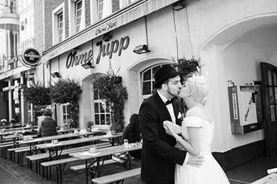 Hochzeitfoto in Düsseldorfer Altstadt