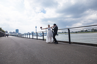 Hochzeitfoto in Düsseldorfer Altstadt