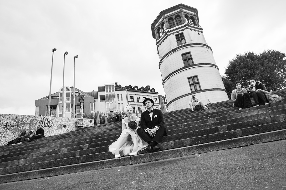 Hochzeitfoto in Düsseldorfer Altstadt