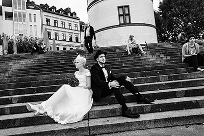 Hochzeitfoto in Düsseldorfer Altstadt