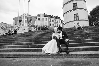 Hochzeitfoto in Düsseldorfer Altstadt