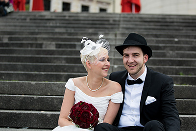 Hochzeitfoto in Düsseldorfer Altstadt