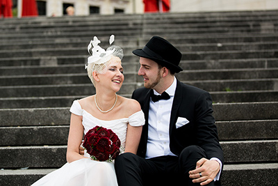 Hochzeitfoto in Düsseldorfer Altstadt