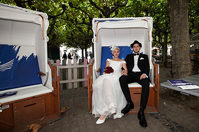 Hochzeitfoto in Düsseldorfer Altstadt