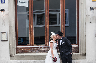 Hochzeitfoto in Düsseldorfer Altstadt