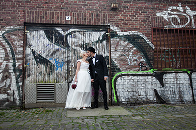 Hochzeitfoto in Düsseldorfer Altstadt