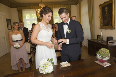 Hochzeitfoto in der Goldberger Mühle in Mettmann 