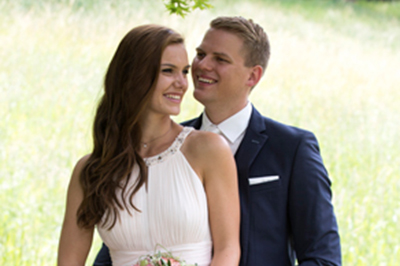 Hochzeitfoto in der Goldberger Mühle in Mettmann