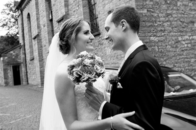 Hochzeitfoto in der Kirche von Haan-Gruiten und im Schloß Grünewald in Solingen