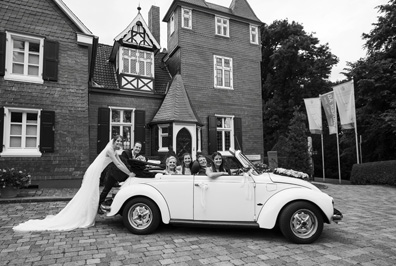 Hochzeitfoto in der Goldberger Mühle in Mettmann