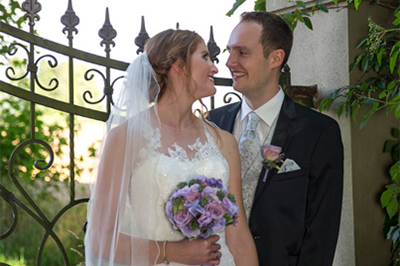 Hochzeitfoto in der Goldberger Mühle in Mettmann