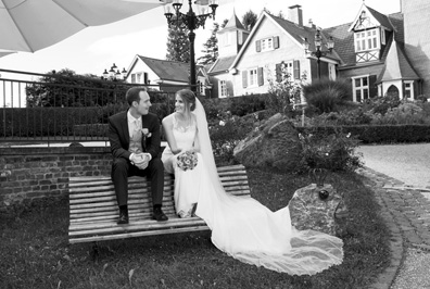 Hochzeitfoto in der Goldberger Mühle in Mettmann