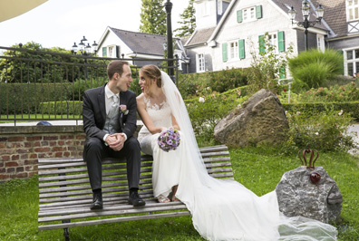 Hochzeitfoto in der Goldberger Mühle in Mettmann