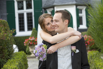 Hochzeitfoto in der Goldberger Mühle in Mettmann