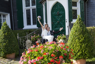 Hochzeitfoto in der Goldberger Mühle in Mettmann